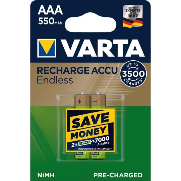 Аккумулятор VARTA RECHARGEABLE ACCU ENDLESS AAA 550mAh BLI 2 NI-MH
